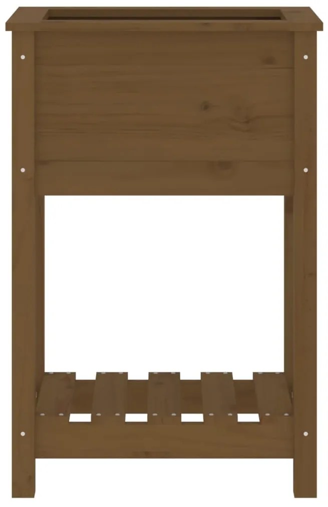 vidaXL Ζαρντινιέρα με Ράφι Μελί 54x34,5x81 εκ. από Μασίφ Ξύλο Πεύκου
