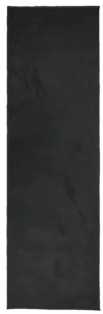 Χαλί OVIEDO με Κοντό Πέλος Μαύρο 80 x 250 εκ. - Μαύρο
