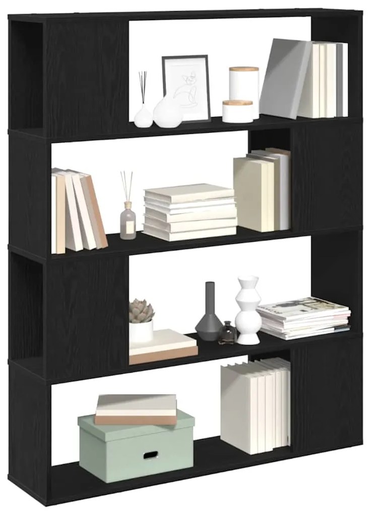 vidaXL Κέντρο ψυχαγωγίας Μαύρο 100 x 24 x 124 cm Επεξεργασμένο ξύλο