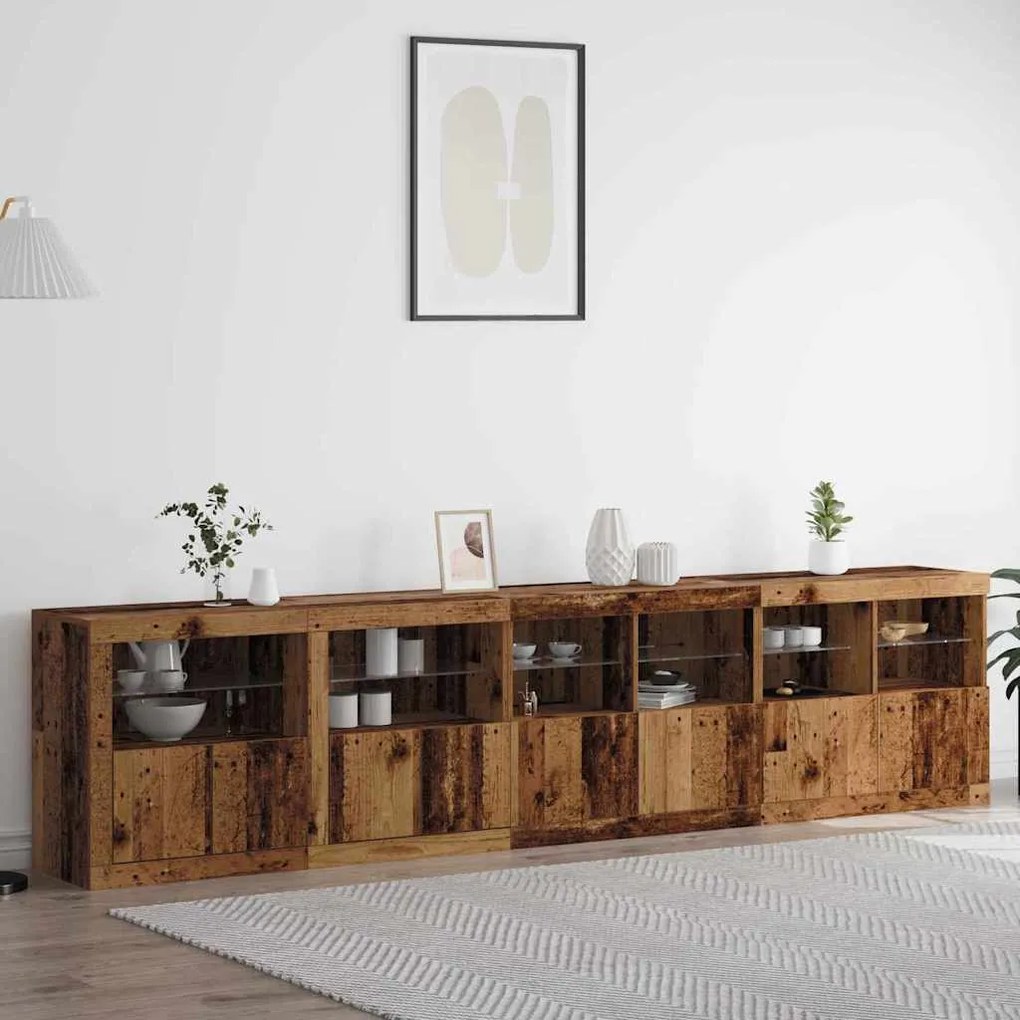 vidaXL Πλαϊνό γραφείο Παλαιό ξύλο 283 x 37 x 67 εκ Επεξεργασμένο ξύλο