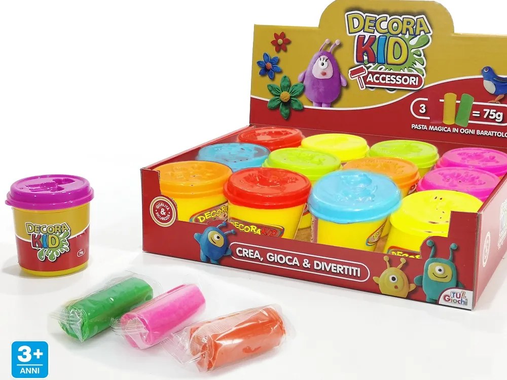 Μαγική Πλαστελίνη Decora Kid Σετ 3Τμχ Σε Κουτί 75g Για 3  Ετών