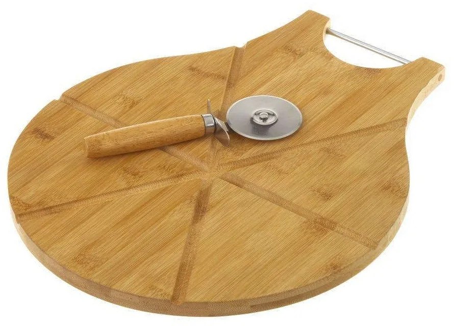 Επιφάνεια Κοπής Πίτσας 29825 38x32x1,5cm Natural Unimasa Bamboo