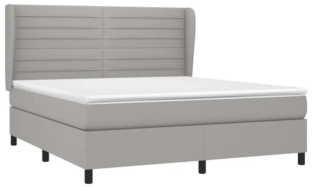 ΚΡΕΒΑΤΙ BOXSPRING ΜΕ ΣΤΡΩΜΑ ΑΝΟΙΧΤΟ ΓΚΡΙ 180X200 ΕΚ. ΥΦΑΣΜΑΤΙΝΟ 3128061