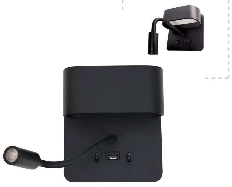 Φωτιστικό Τοίχου - Απλίκα 43036 16x18cm Led 9W 3000K Black Inlight
