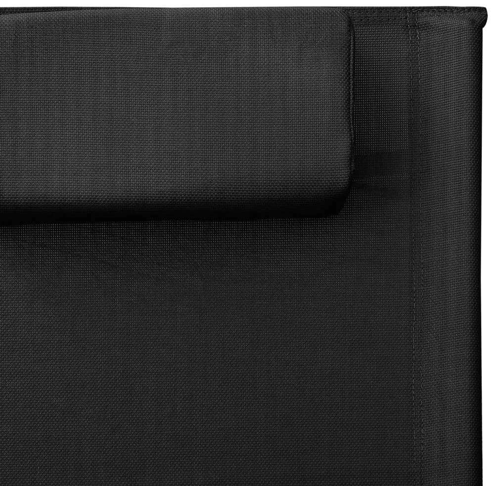 vidaXL Ξαπλώστρα Μαύρη / Γκρι από Textilene