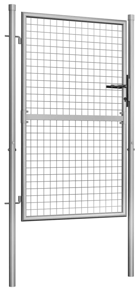 vidaXL Πόρτα Κήπου Ασημί 105x125 εκ. από Γαλβανισμένο Ατσάλι