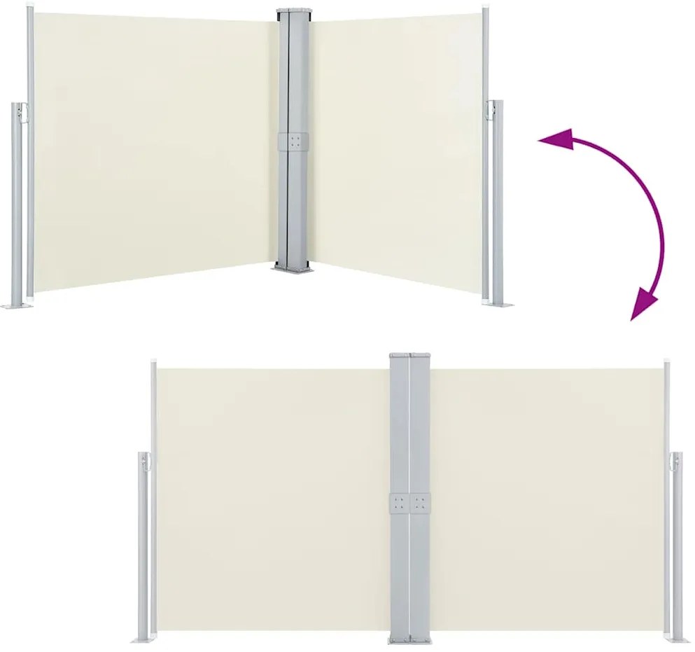 vidaXL Σκίαστρο Πλαϊνό Συρόμενο Κρεμ 140 x 600 εκ.