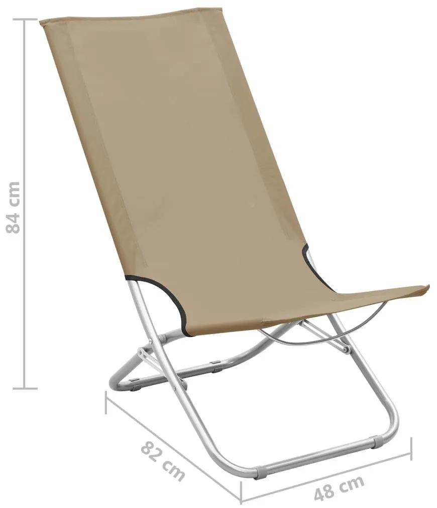 Καρέκλες Παραλίας Πτυσσόμενες 2 τεμ. Taupe Υφασμάτινες - Μπεζ-Γκρι