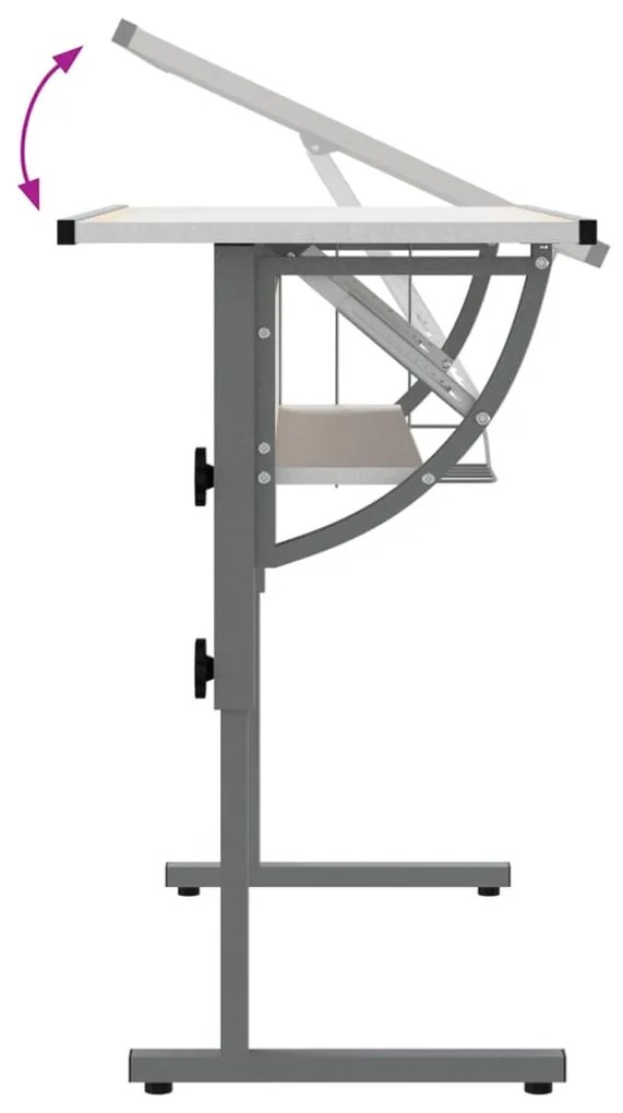 ΓΡΑΦΕΙΟ ΧΕΙΡΟΤ. ΛΕΥΚΟ/ΓΚΡΙ 110X53X(58-87) ΕΚ. ΕΠ. ΞΥΛΟ&amp;ΑΤΣΑΛΙ 340928