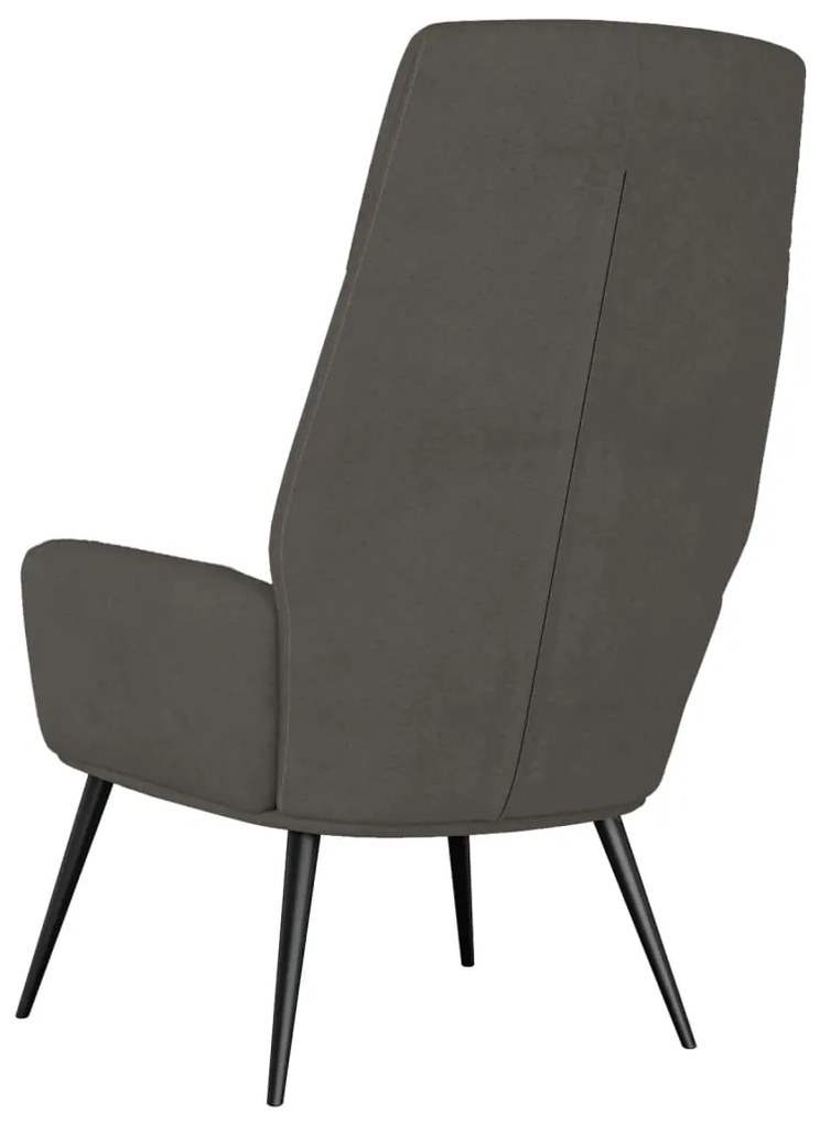 vidaXL Πολυθρόνα Relax Σκούρο Γκρι από Συνθετικό Καστόρι