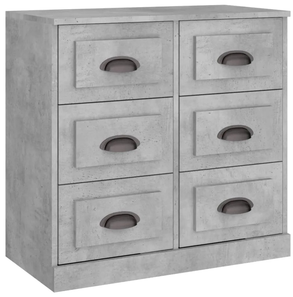 vidaXL Μπουφές Γκρι Σκυροδέματος 70x35,5x67,5 εκ. Επεξεργασμένο Ξύλο