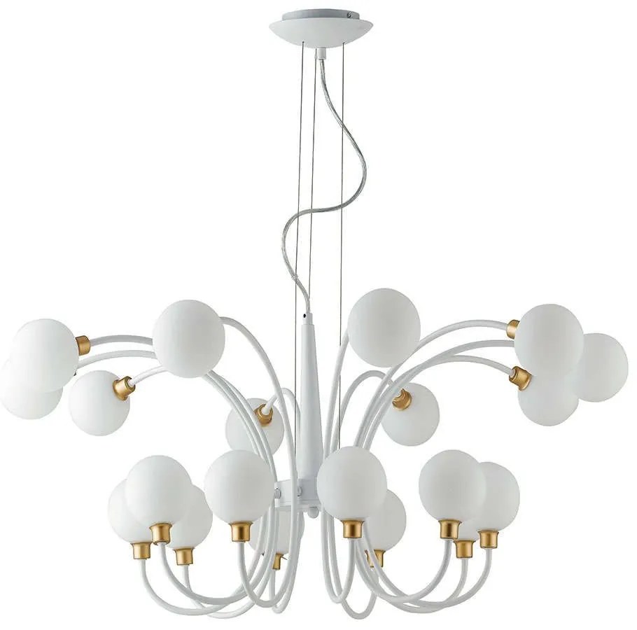 Φωτιστικό Οροφής I-Aida-S20 White-Gold Luce Ambiente Design Metal, Glass