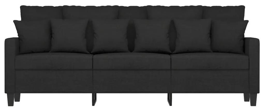 Καναπές Τριθέσιος Μαύρος 180 εκ. Υφασμάτινος - Μαύρο