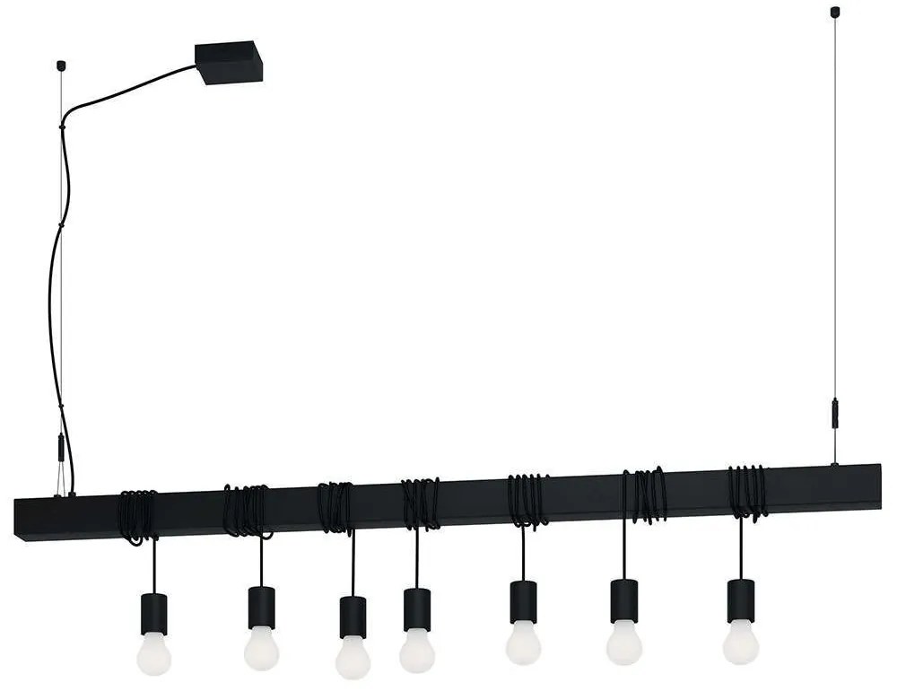 Φωτιστικό Οροφής - Ράγα Townshend-B 39938 150x9,5x200cm 7xE27 40W Black Eglo Steel
