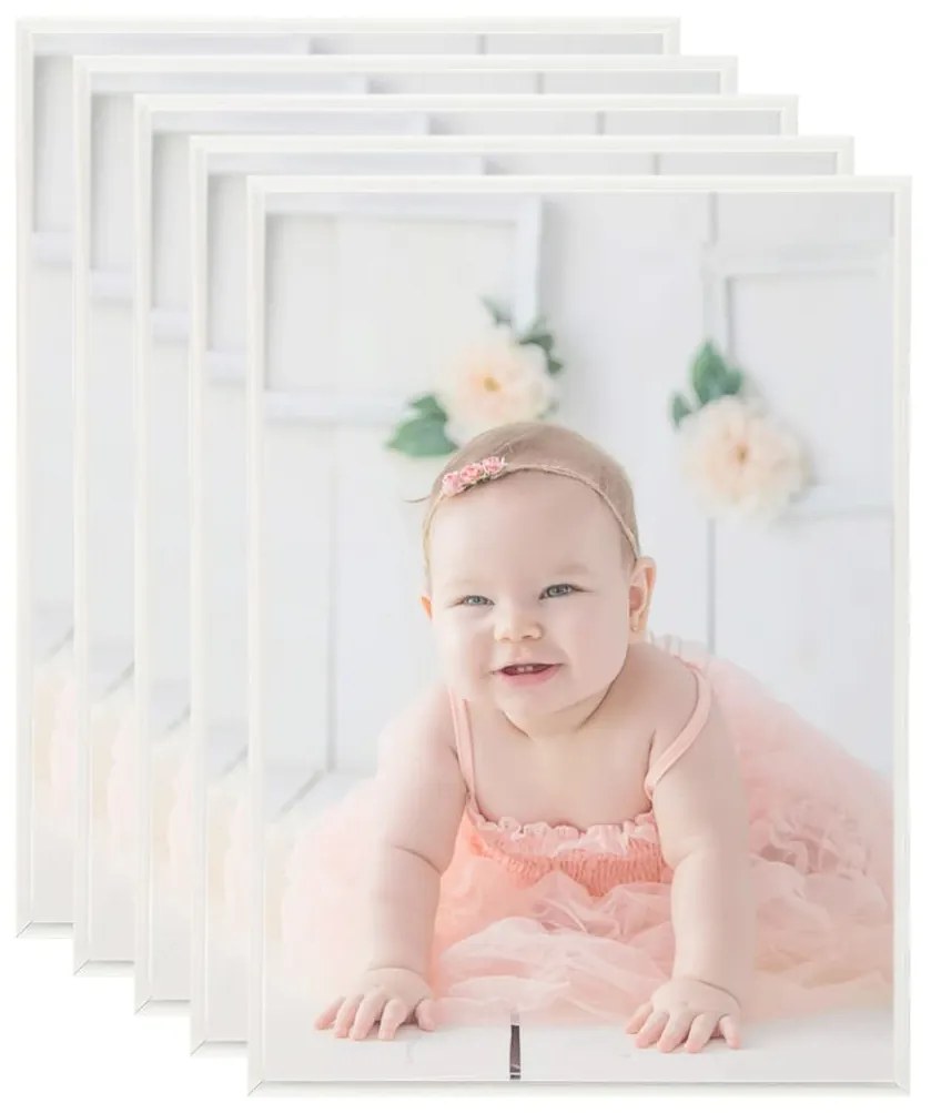 vidaXL Κορνίζες Κολάζ Επιτραπέζιες 5 τεμ. Ασημί 15 x 21 εκ. MDF