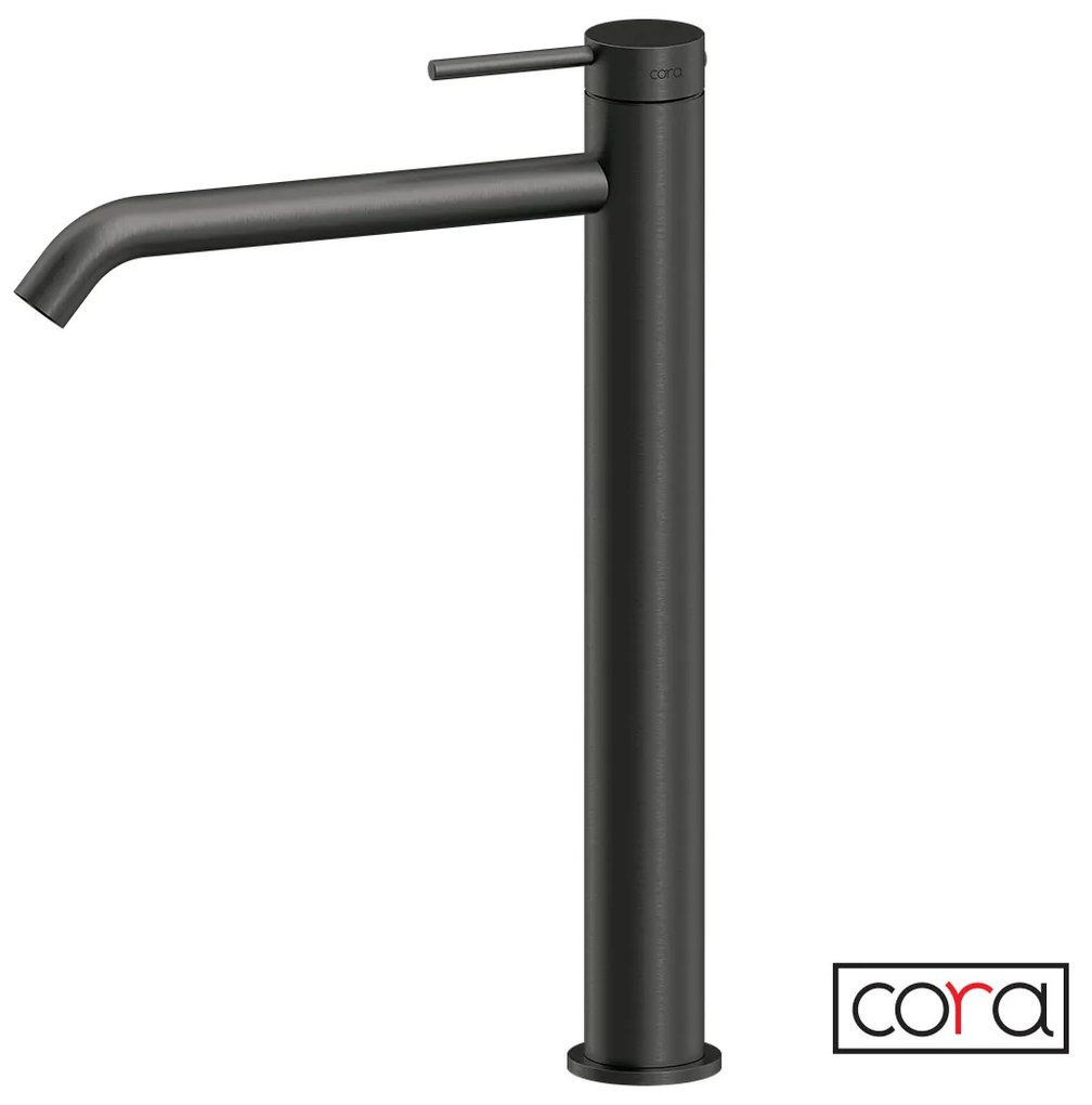 Μπαταρία Νιπτήρα Υψηλή με Βαλβίδα Clic-Clac Cosmo PVD Black Brushed Inox 316L 6113-411