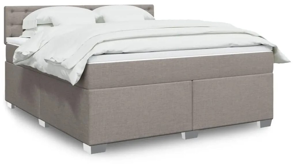 vidaXL Κρεβάτι Boxspring με Στρώμα Taupe 180x200 εκ. Υφασμάτινο