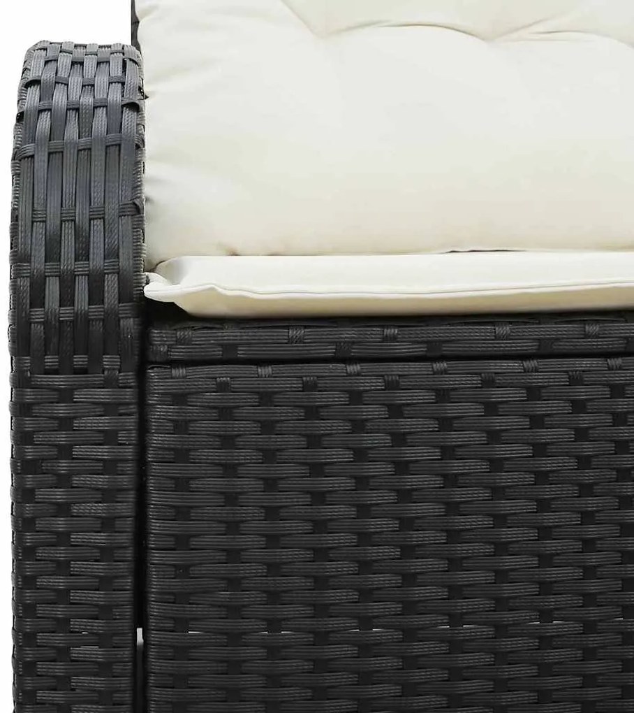 vidaXL Καναπές Κήπου με μαξιλάρι Μαύρο 124 x 62 x 69cm συνθετικό ρατάν