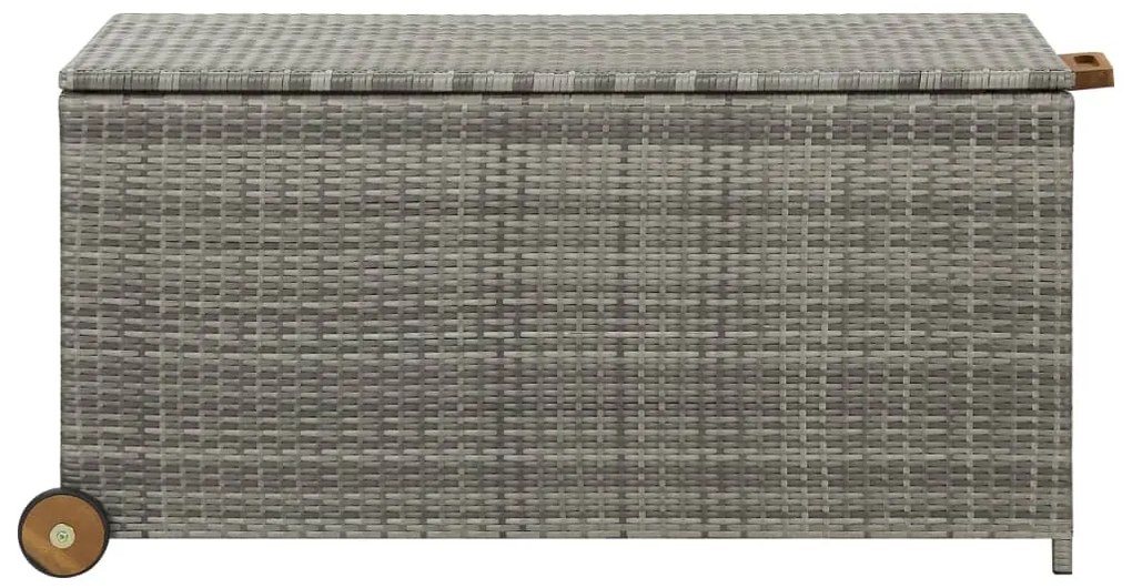 vidaXL Κουτί Αποθήκευσης Κήπου Ανοιχτό Γκρι 120x65x61 εκ. Συνθ. Ρατάν