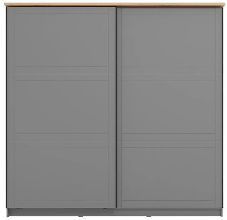 Ντουλάπα Valencia 220 Γκρί - Artisan Oak - Γκρί Μάτ 220x62.5x214 εκ. 220x62.5x214 εκ.