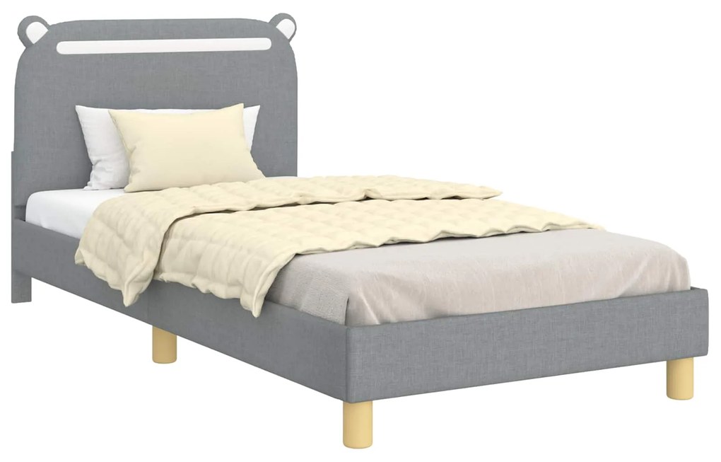 vidaXL Κρεβάτι Παιδικής Κρεβατοκάμαρας με Κεφαλάκι Ανοιχτό γκρι