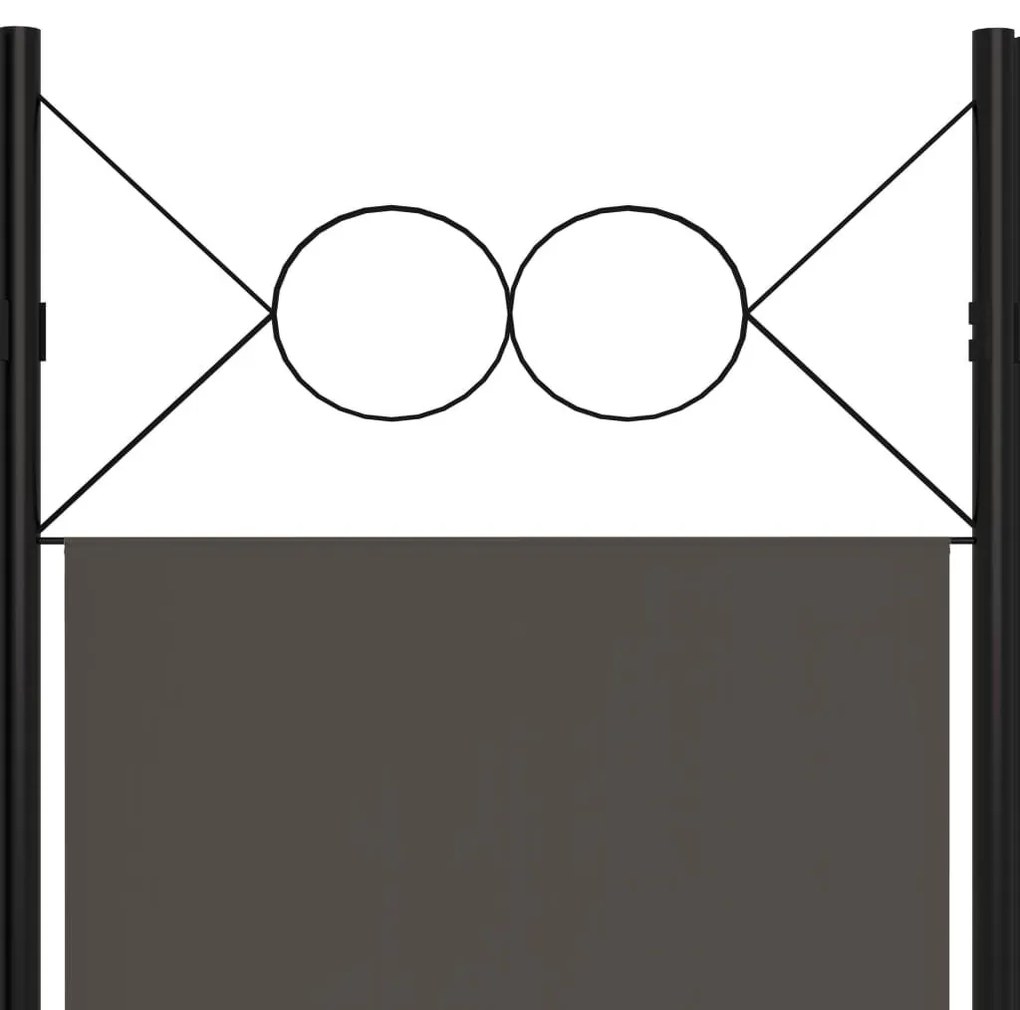 Διαχωριστικό Δωματίου με 6 Πάνελ Ανθρακί 240 x 180 εκ. - Ανθρακί