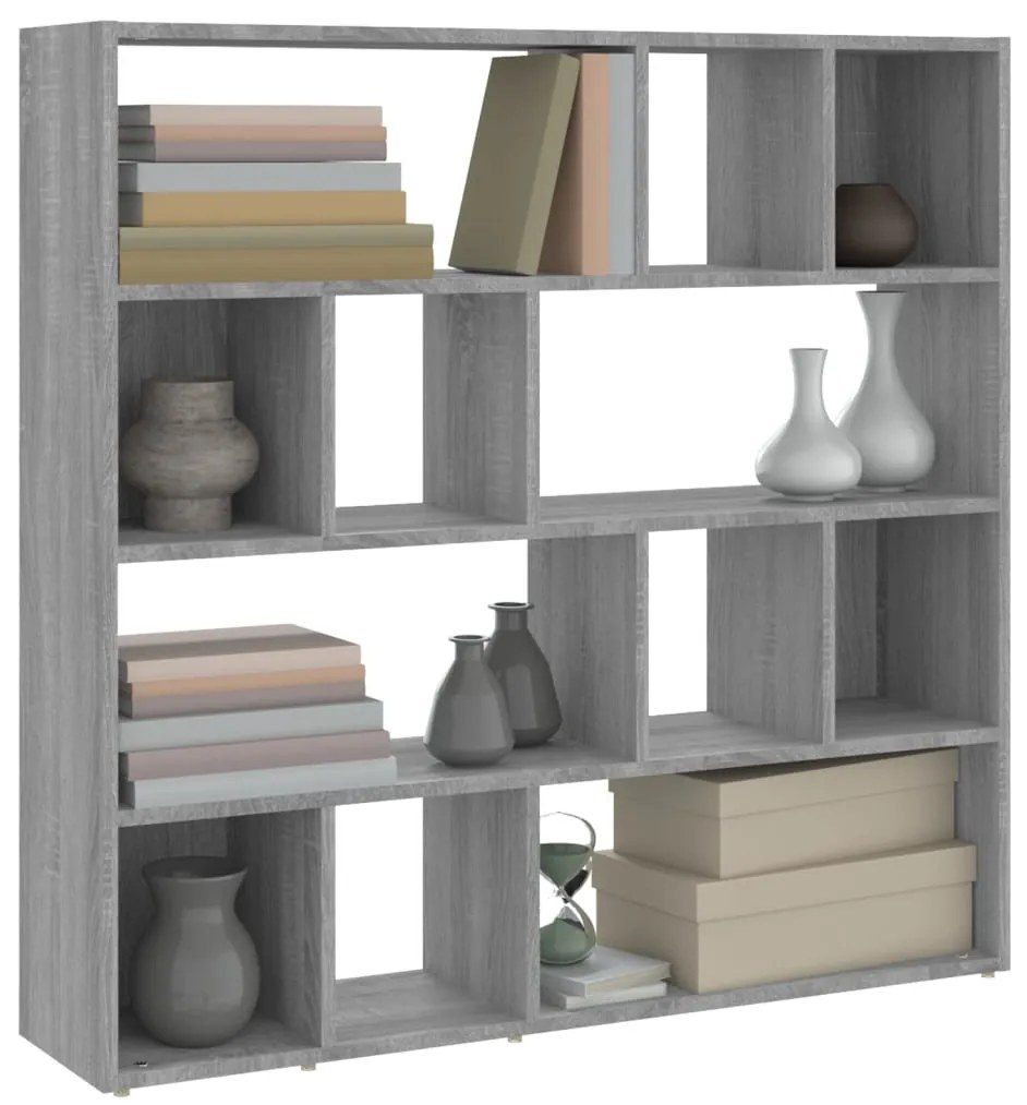 vidaXL Βιβλιοθήκη/Διαχωριστικό Χώρου Γκρι Sonoma 105 x 24 x 102 εκ.