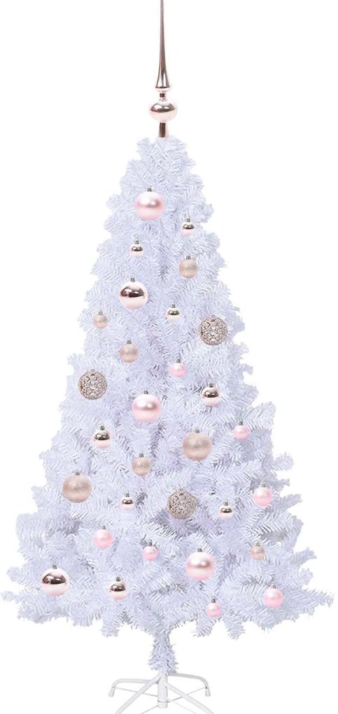 vidaXL Τεχνητό Χριστουγεννιάτικο Δέντρο Λευκό 120 cm PVC και Ατσάλι