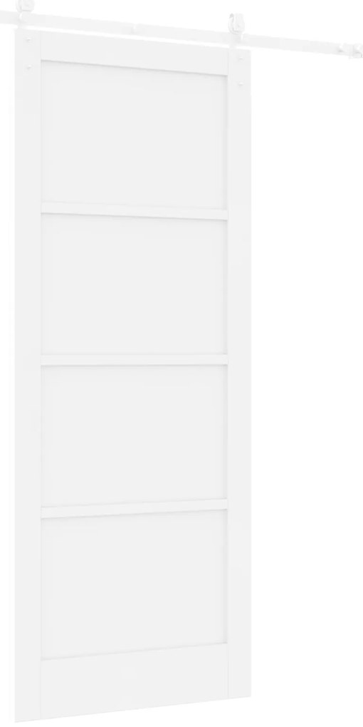 vidaXL Συρόμενη Πόρτα με Σετ Υλικών Λευκή 86x211 cm Στερεό Ξύλο Πεύκου