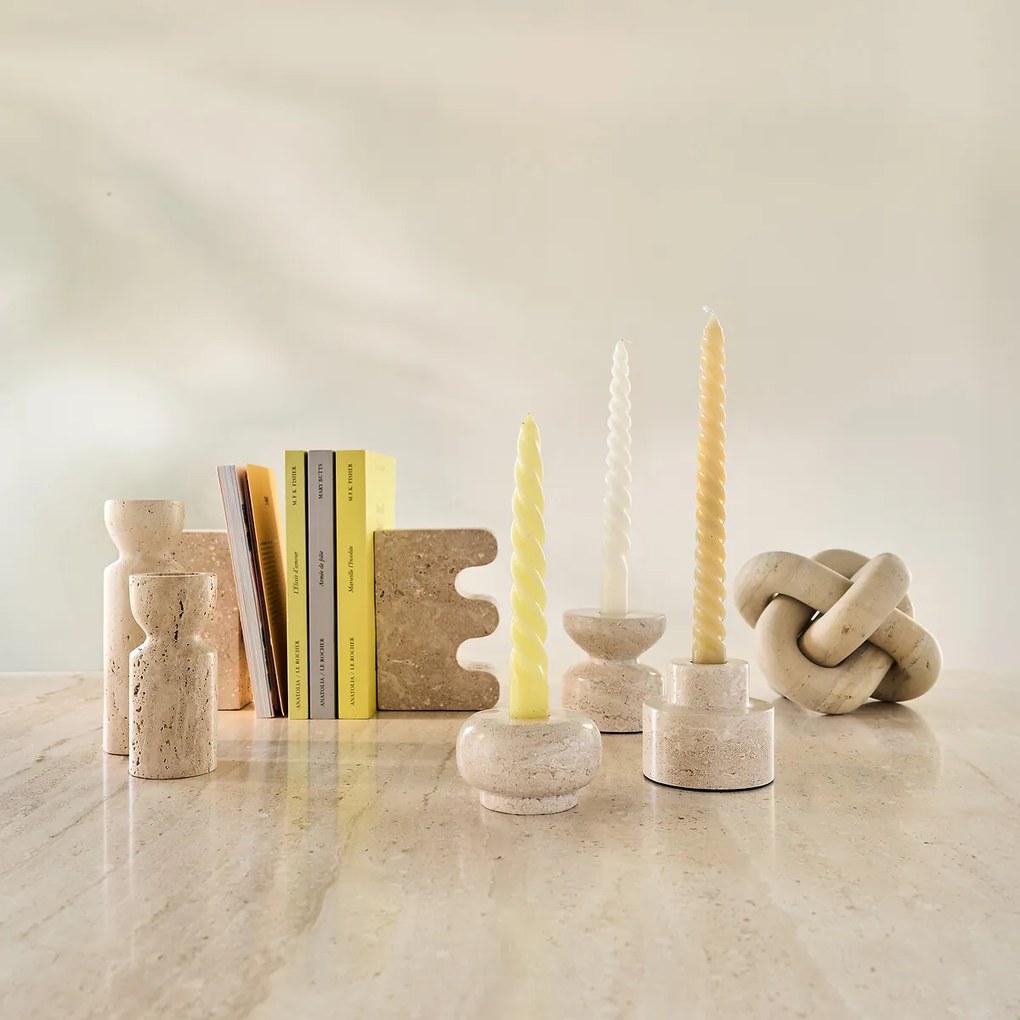 Σετ 2 κηροπήγια από τραβερτίνη, Rumia