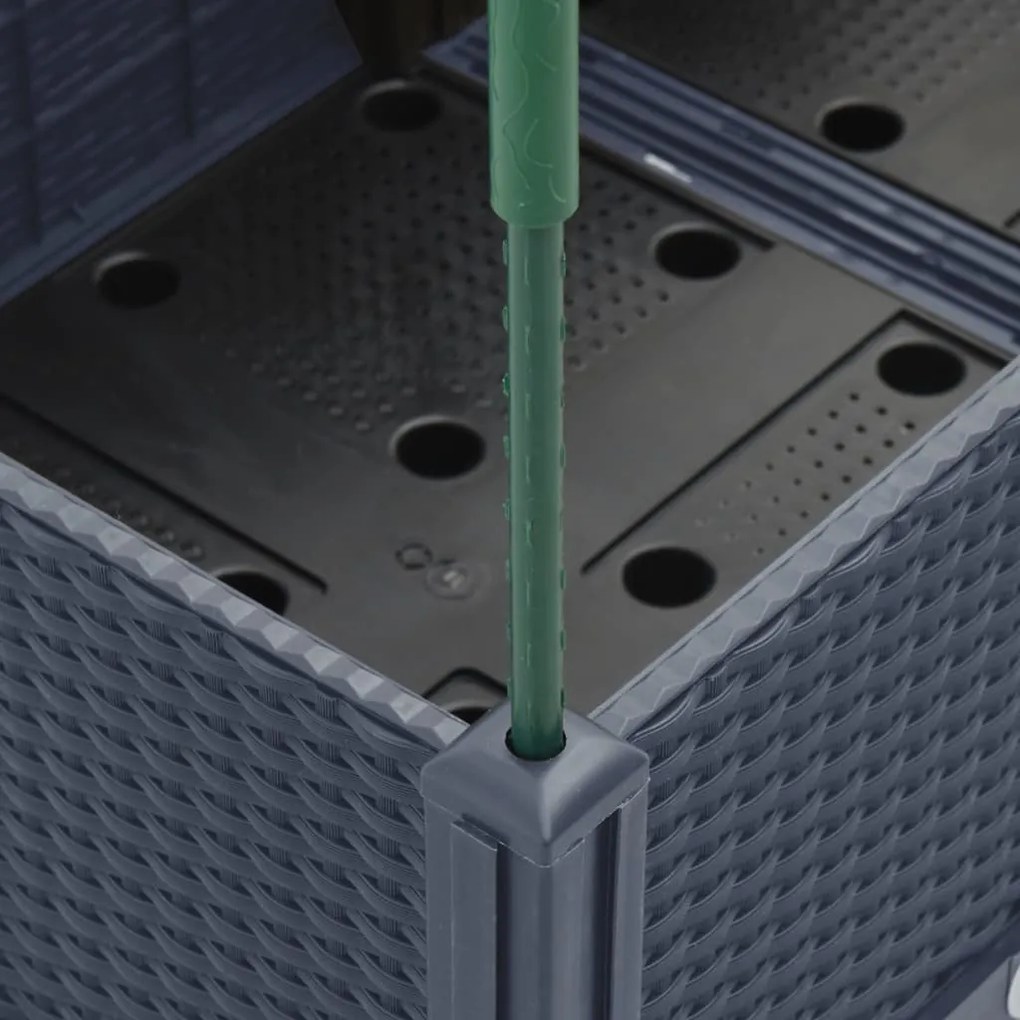 Ζαρντινιέρα Κήπου με Καφασωτό Μπλε Γκρι 120x40x142,5 εκ. από PP 367956
