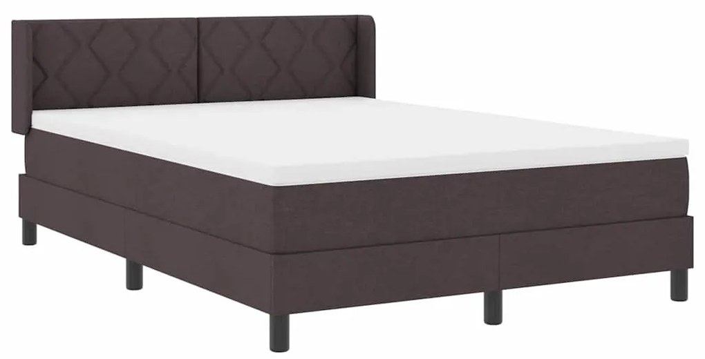 vidaXL Κρεβάτι box spring με στρώμα με στρώμα Σκούρο Καφέ 140 x 200 cm