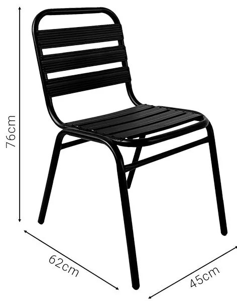 Tραπεζαρία Sussie-Vergo σετ 3τεμ μαύρο μέταλλο-αλουμίνιο Φ60x70εκ 60x60x70 εκ.
