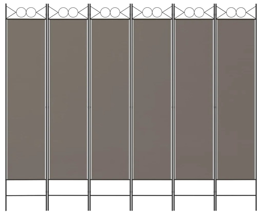vidaXL Διαχωριστικό Δωματίου με 6 Πάνελ Ανθρακί 240x200 εκ. από Ύφασμα