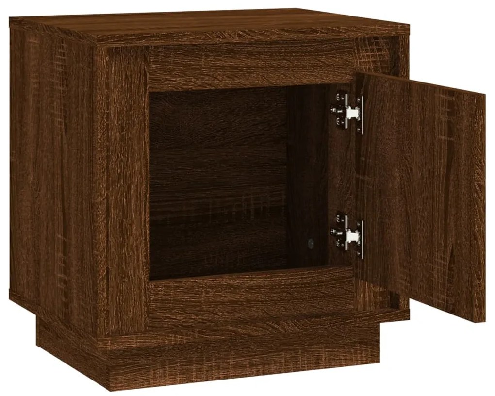 vidaXL Κομοδίνο Καφέ Δρυς 44 x 35 x 45 εκ. από Επεξεργασμένο Ξύλο