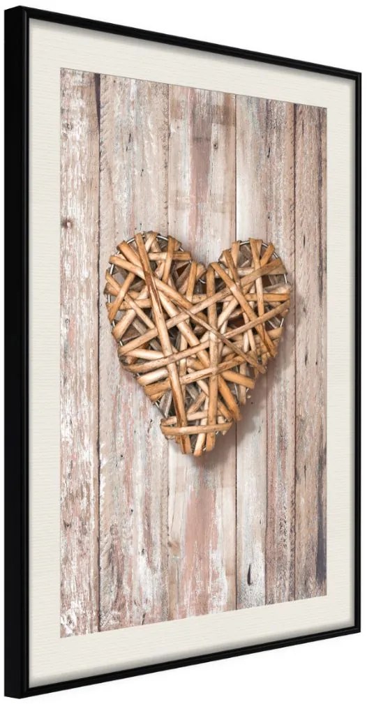 Αφίσα - Wicker Love - 30x45 - Μαύρο - Με πασπαρτού