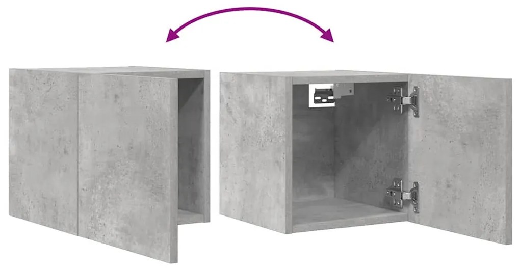 vidaXL Έπιπλο Τηλεόρασης Κρεμαστό Γκρι Σκυρ. 30,5 x 30 x 30 εκ.