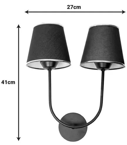 Φωτιστικό τοίχου δίφωτο-απλίκα Miko E27 μπεζ-χρυσό μέταλλο 21x13x41εκ 21x13x41 εκ.