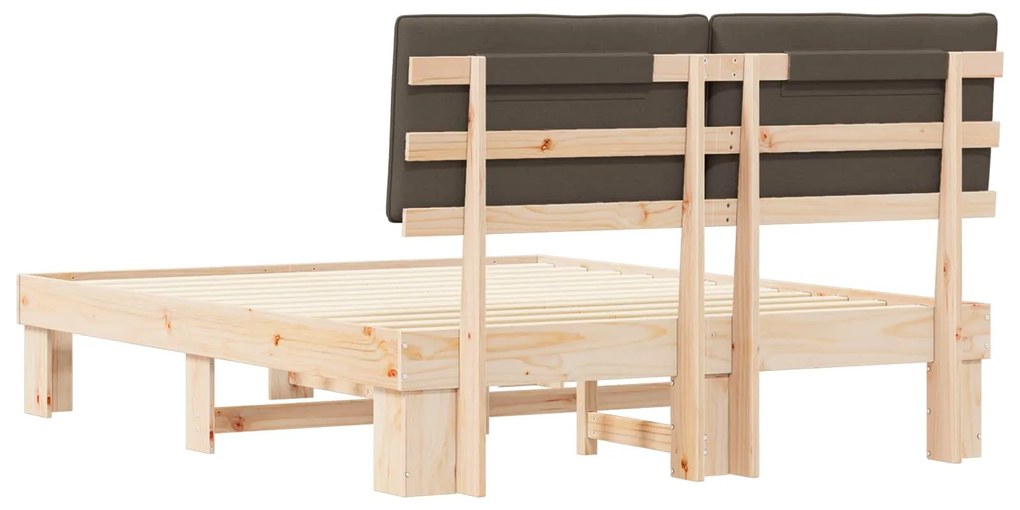 vidaXL Σκελετός Κρεβατιού με Επενδεδυμένο Κεφαλάρι Taupe 150 x 200 cm