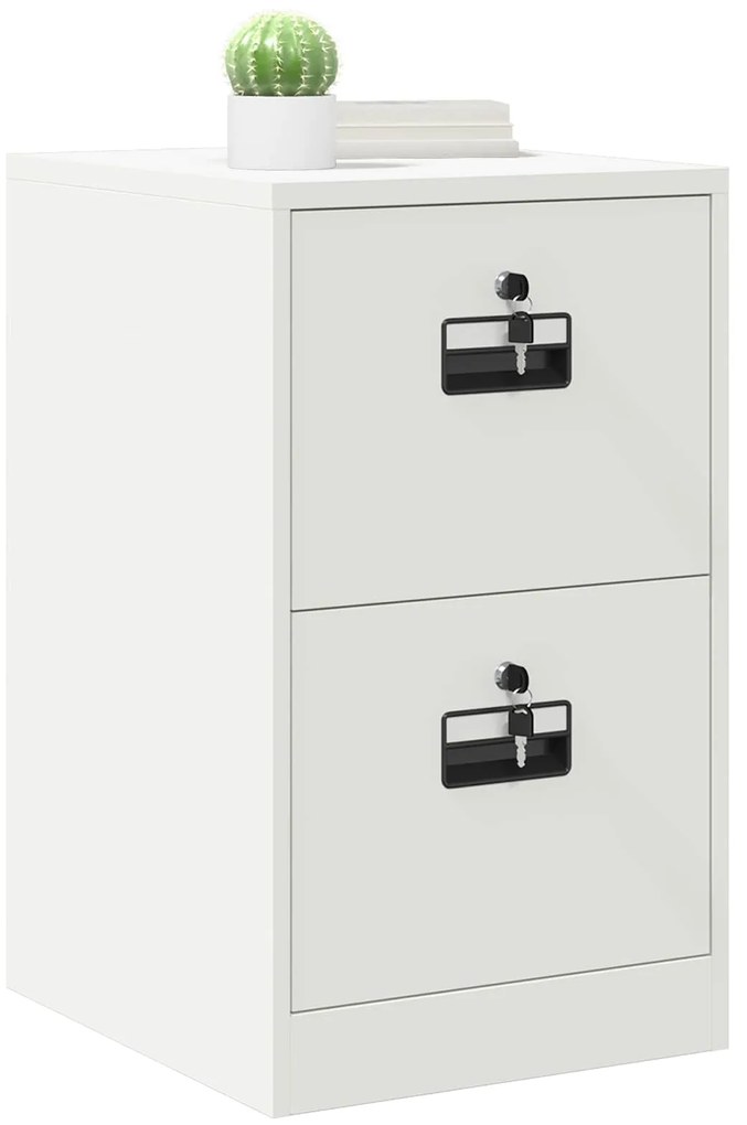 vidaXL Ντουλάπα Αρχείων Λευκό 44 x 50 x 106.5 εκ Ψυχρής Έλασης Χάλυβας