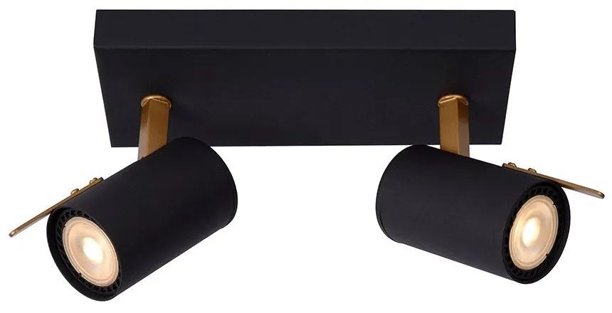 Φωτιστικό Οροφής Lucide 17998-10-30 GRONY Μαύρο Ματ (Black Mat)|Χρυσό Χρώμα (Gold Coloured) 2200 K