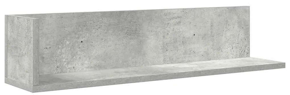Ράφια τοίχου 2 τεμάχια Μπετόν Γκρι 75x16,5x16,5 cm Ξύλο μηχανής - Γκρι