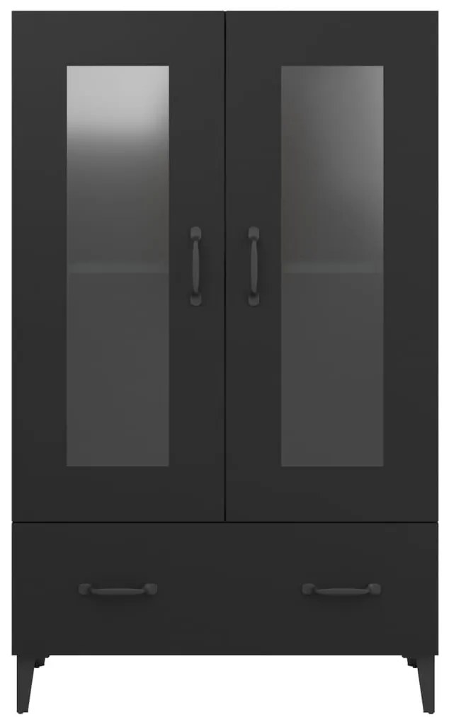 Ντουλάπι άσπρο 70 x 31 x 115 εκ. από Επεξεργασμένο Ξύλο - Μαύρο