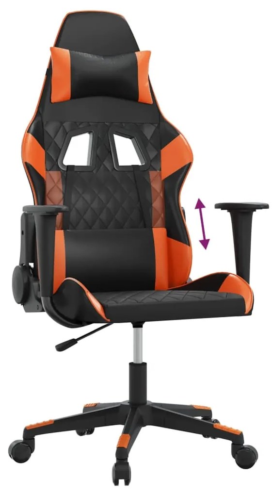 vidaXL Καρέκλα Gaming Μαύρο/Πορτοκαλί Συνθετικό Δέρμα