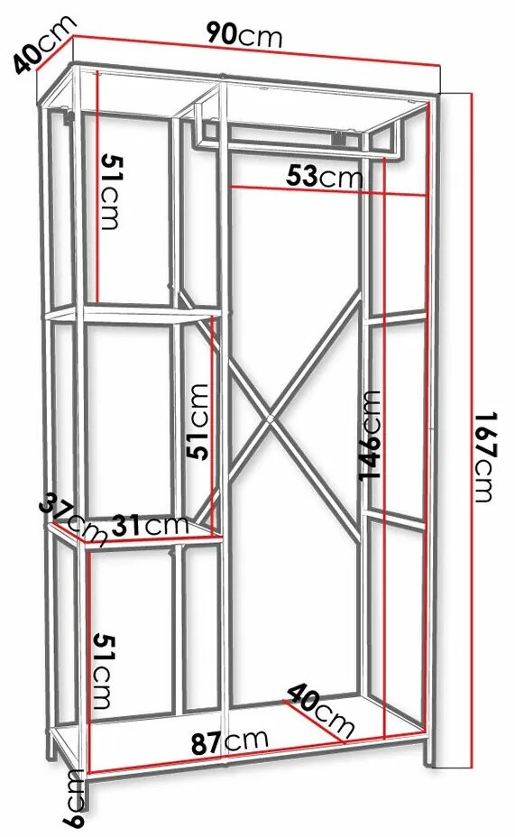 Σετ διαδρόμου Richardson A107, 167x90x40cm, 15 kg, Μαύρο, Ινοσανίδες μέσης πυκνότητας, Μέταλλο, Εντοιχισμένη | Epipla1.gr