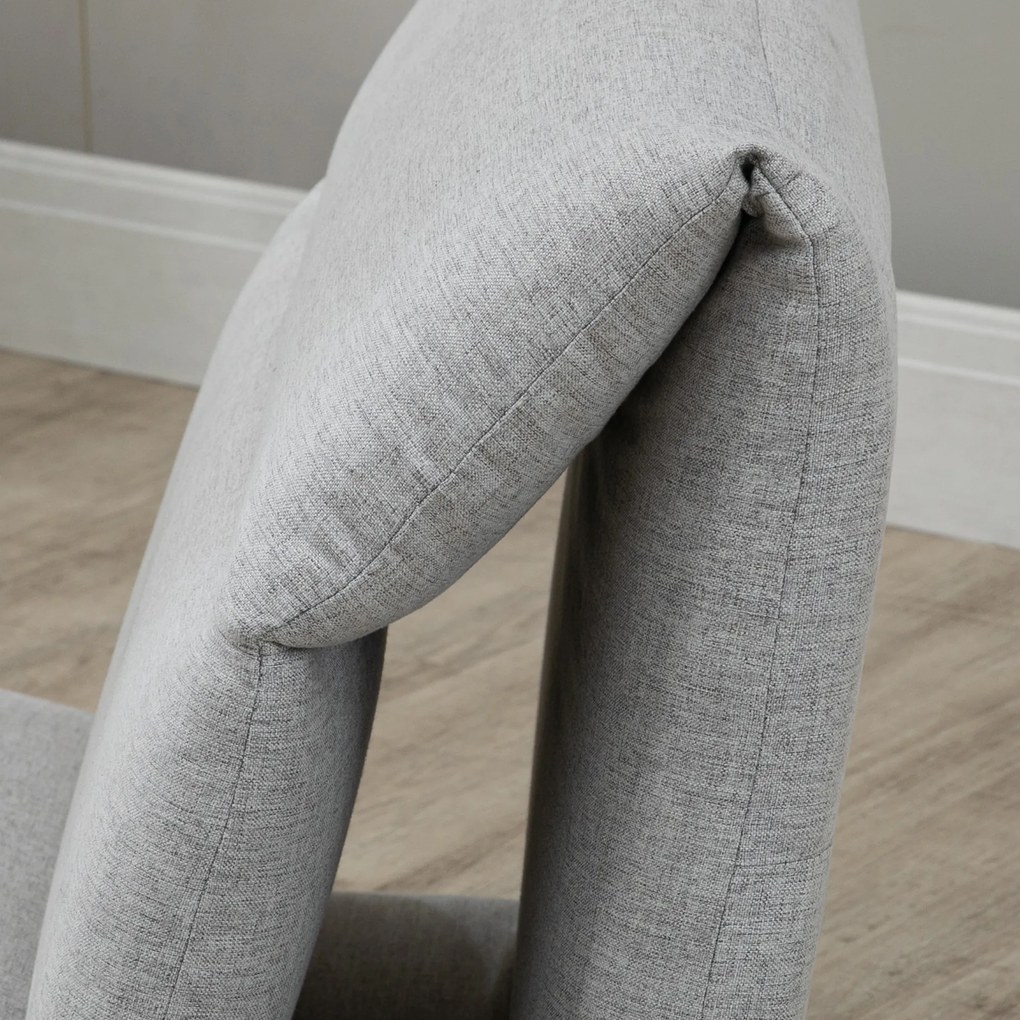 HOMCOM Πολυθρόνα δαπέδου, στρώμα επισκέπτη, όψη λινό, αεριζόμενο υλικό, Ανοιχτό γκρι