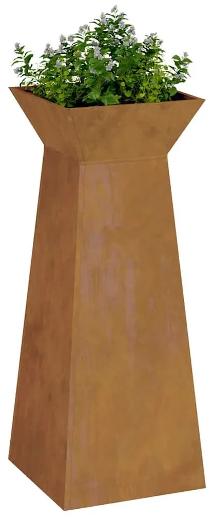 vidaXL Γλάστρα Πυλώνας 2 pcs Ασημί 40 x 40 x 100 cm Σχάρα καιρός