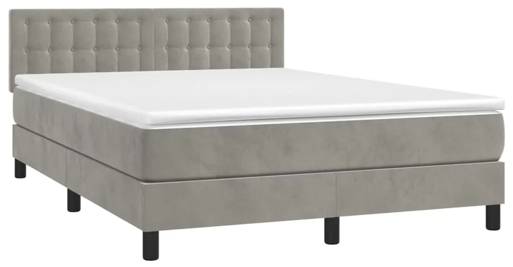 ΚΡΕΒΑΤΙ BOXSPRING ΜΕ ΣΤΡΩΜΑ ΑΝΟΙΧΤΟ ΓΚΡΙ 140X200 ΕΚ. ΒΕΛΟΥΔΙΝΟ 3141545