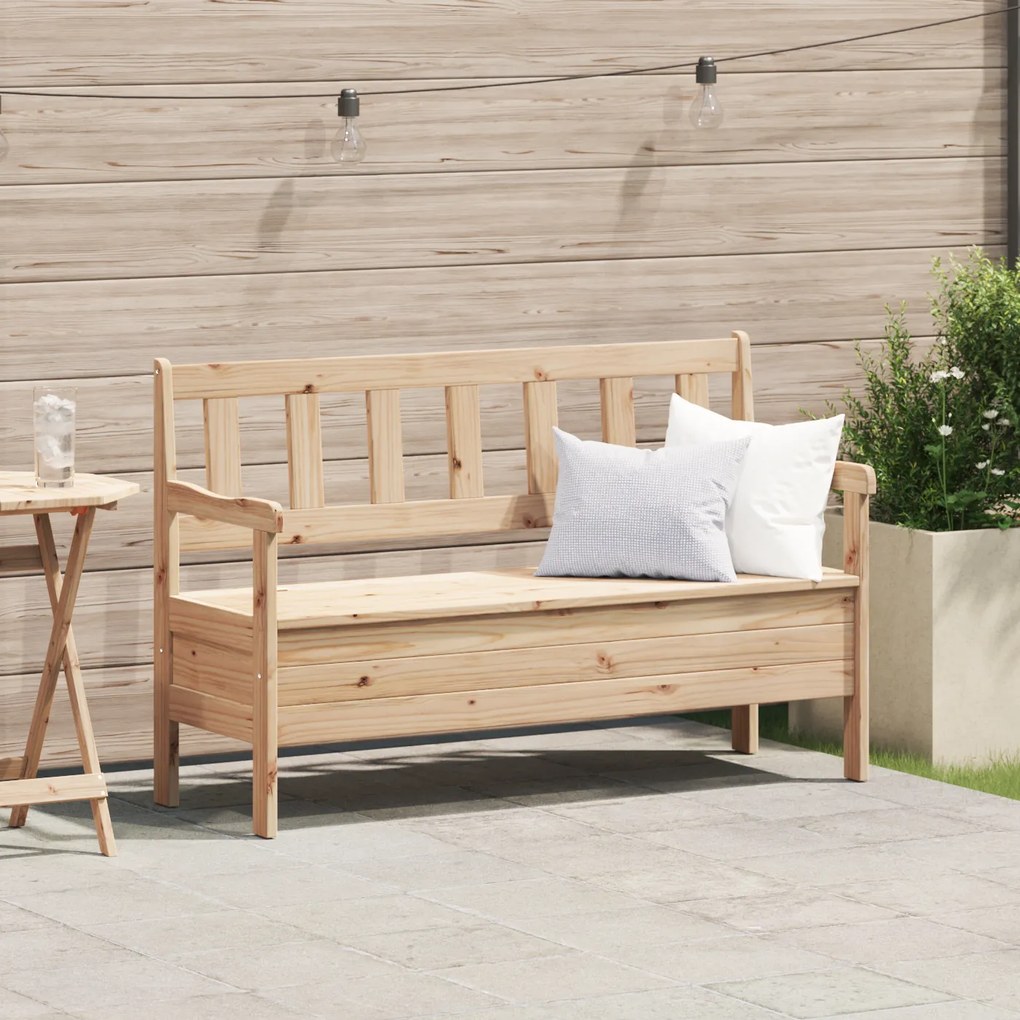 vidaXL Εξωτερικός Πάγκος 119x76x44 εκ Μασίφ ξύλο πεύκου