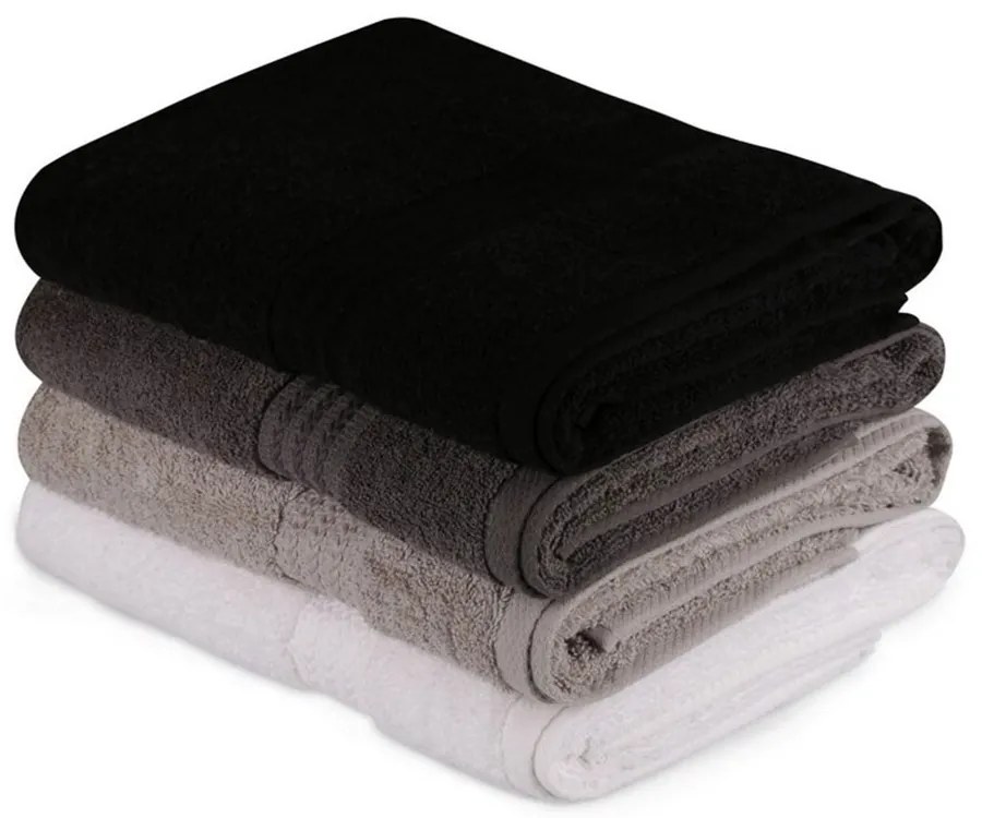 Πετσέτες Rainbow 317HBY1418 (Σετ 4τμχ) Black L'essentiel Maison Σετ Πετσέτες 70x140cm 100% Cotton